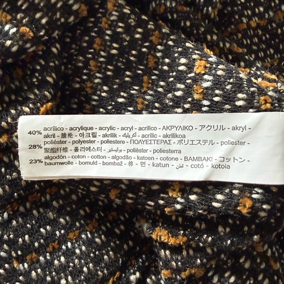 Zara Black, White & Burnt Orange Striped Midi Dress - Picture 11 of 12